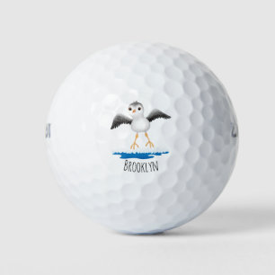 Cute baby strandloper cartoon illustratie golfballen