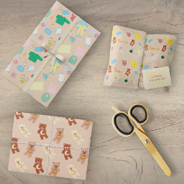 Cute Baby Stuff/Teddy Bears Wrapping Paper Sheets