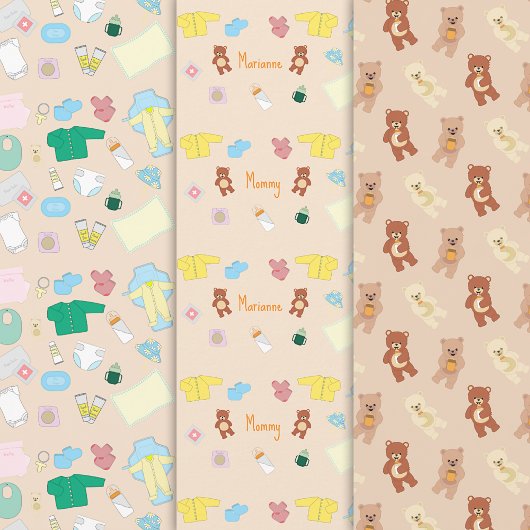 Cute Baby Stuff/Teddy Bears Wrapping Paper Sheets