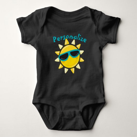 Cute Baby Sun in zonnebrillen Zonnezonneschijn Gep Romper (Voorkant)