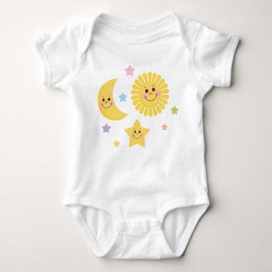 Cute Baby Sun, Moon and Star Romper (Voorkant)