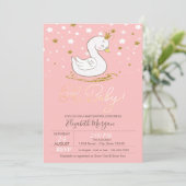 Cute Baby Swan Crown Stars Baby shower Kaart (Staand voorkant)