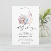 Cute Baby Swan Polka Dots Kaart (Staand voorkant)