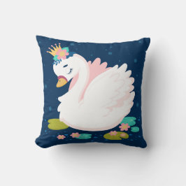 Cute Baby Swan Princess White Pink Green Blue Kussen