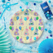 Cute Baby T-Rex Dinosaur Birthday Papieren Bordje (Feest)