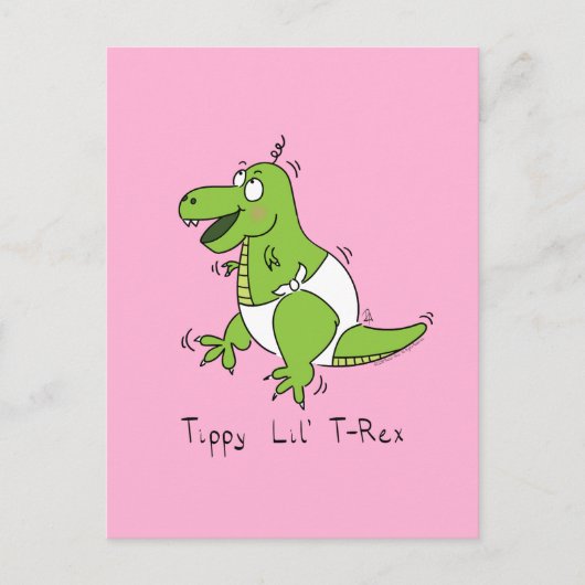 Cute Baby T-Rex Dinosaur Kinderen Briefkaart (Voorkant)