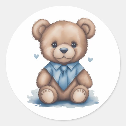 Cute Baby Teddy Bear Ronde Sticker (Voorkant)
