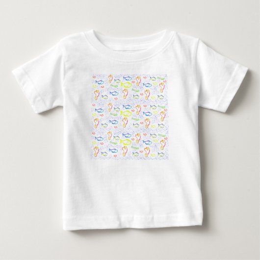 Cute Baby Tee Shirt Fish Print (Voorkant)