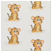 Cute Baby Tiger Animal Safari Oerwoud Pattern Stof (Close Up)