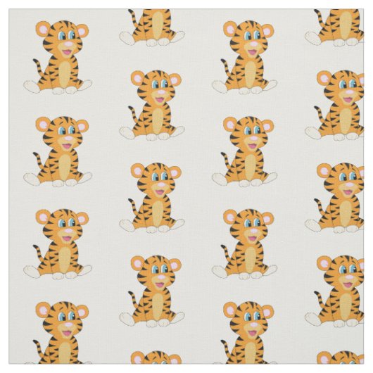 Cute Baby Tiger Animal Safari Oerwoud Pattern Stof (Swatch)
