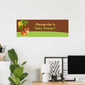 Cute Baby Tiger Baby shower Banner Poster (Thuiskantoor)