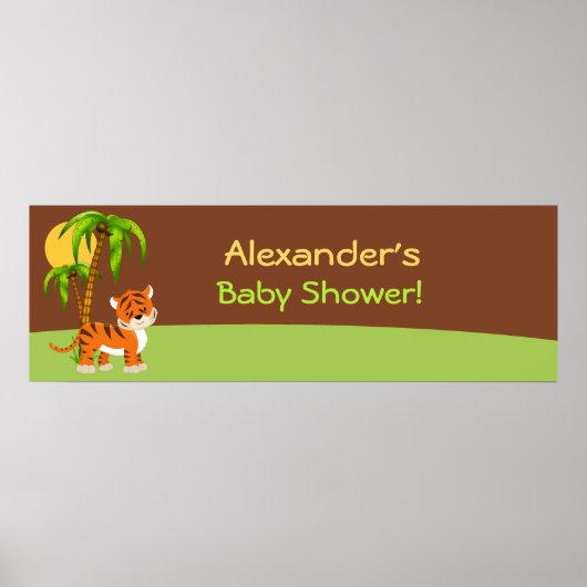 Cute Baby Tiger Baby shower Banner Poster (Voorkant)