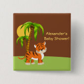Cute Baby Tiger Baby shower Button (Voorkant)