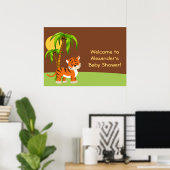 Cute Baby Tiger Baby shower Poster (Thuiskantoor)