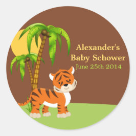 Cute Baby Tiger Baby shower Sticker