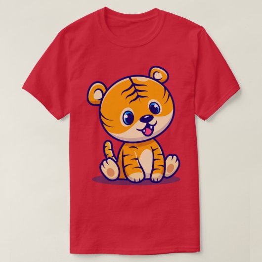 Cute Baby Tiger Cartoon1 T-shirt (Design voorkant)