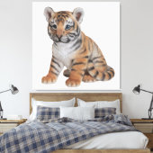 Cute Baby Tiger Cub Canvas Afdruk (Insitu (Slaapkamer))