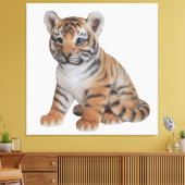 Cute Baby Tiger Cub Canvas Afdruk (Insitu (Woonkamer))