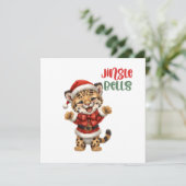 Cute Baby Tiger cub Christmas Illustration Feestdagenkaart (Staand voorkant)