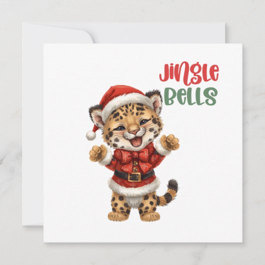 Cute Baby Tiger cub Christmas Illustration Feestdagenkaart (Voorkant)