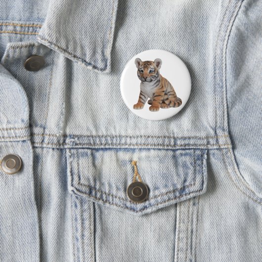 Cute Baby Tiger Cub Ronde Button 5,7 Cm (In situ)