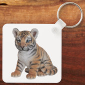 Cute Baby Tiger Cub Sleutelhanger (Achterkant)