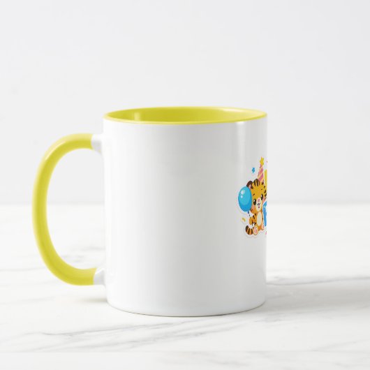 Cute Baby Tiger Happy Birthday Coffee Mug Mok (Links)