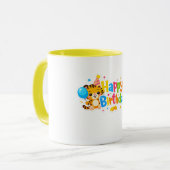 Cute Baby Tiger Happy Birthday Coffee Mug Mok (Voorkant links)