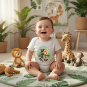 Cute Baby Tiger Jungle Nursery Personalized Name Romper