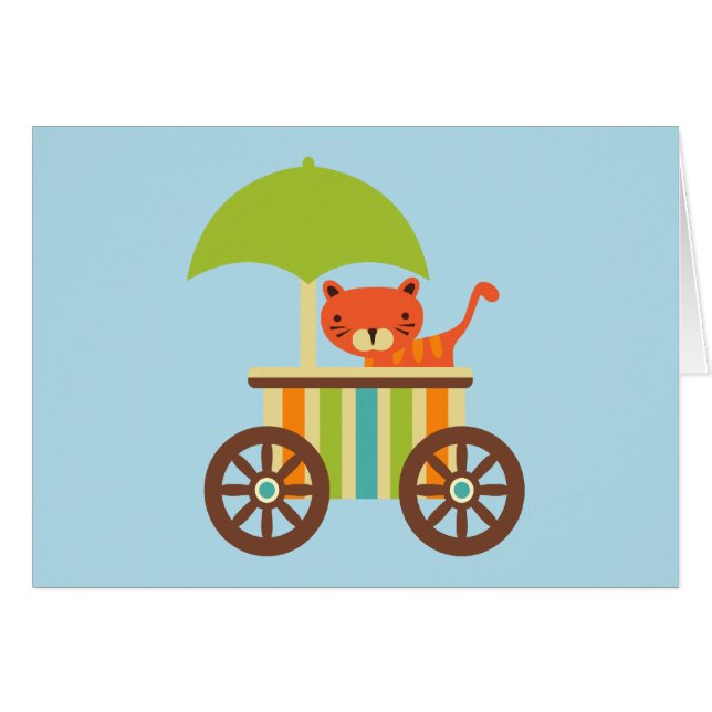 Cute Baby Tiger on Ice Cream Cart Kinder Gifts (Voorkant Horizontaal)