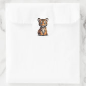 Cute Baby Tiger Ronde Sticker (Tas)
