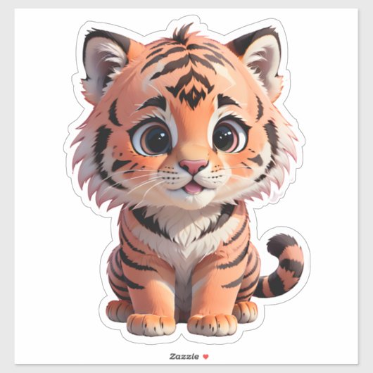Cute Baby Tiger Sticker (Vel)