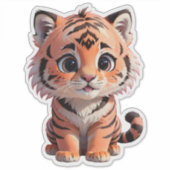 Cute Baby Tiger Sticker (Voorkant)