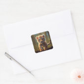 Cute Baby Tiger Vierkante Sticker (Envelop)