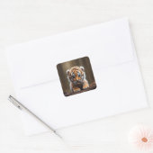 Cute Baby Tiger Vierkante Sticker (Envelop)