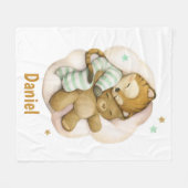 Cute baby tijger slaapt in een wolk fleece deken (Voorkant (Horizontaal))