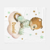 Cute baby tijgertje fleece deken (Voorkant (Horizontaal))