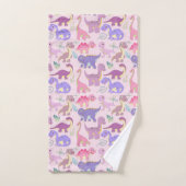 Cute baby toddler dinosaurus collage patroon bad handdoek (Handdoek)