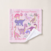 Cute baby toddler dinosaurus collage patroon bad handdoek (Wasdoekje)