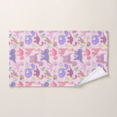 Cute baby toddler dinosaurus collage patroon bad handdoek (Handdoek)