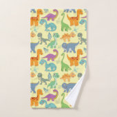Cute baby toddler dinosaurus collage patroon bad handdoek (Handdoek)