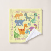 Cute baby toddler dinosaurus collage patroon bad handdoek (Wasdoekje)