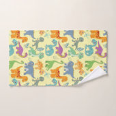 Cute baby toddler dinosaurus collage patroon bad handdoek (Handdoek)