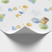 Cute Baby Toys Pattern Waterverf Baby shower Cadeaupapier (Hoek)
