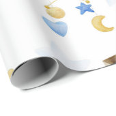 Cute Baby Toys Pattern Waterverf Baby shower Cadeaupapier (Rol Hoek)