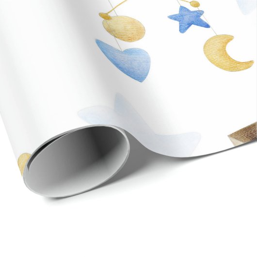 Cute Baby Toys Pattern Waterverf Baby shower Cadeaupapier (Rol Hoek)