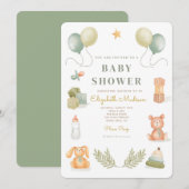 Cute Baby Toys Waterverf Baby shower Kaart (Voorkant / Achterkant)