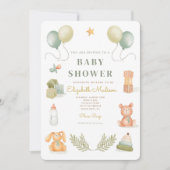 Cute Baby Toys Waterverf Baby shower Kaart (Voorkant)