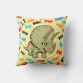 Cute Baby Triceratops RAWR Pillow Kussen (Achterkant)