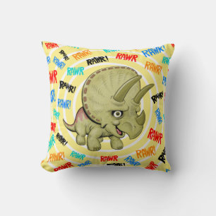 Cute Baby Triceratops RAWR Pillow Kussen